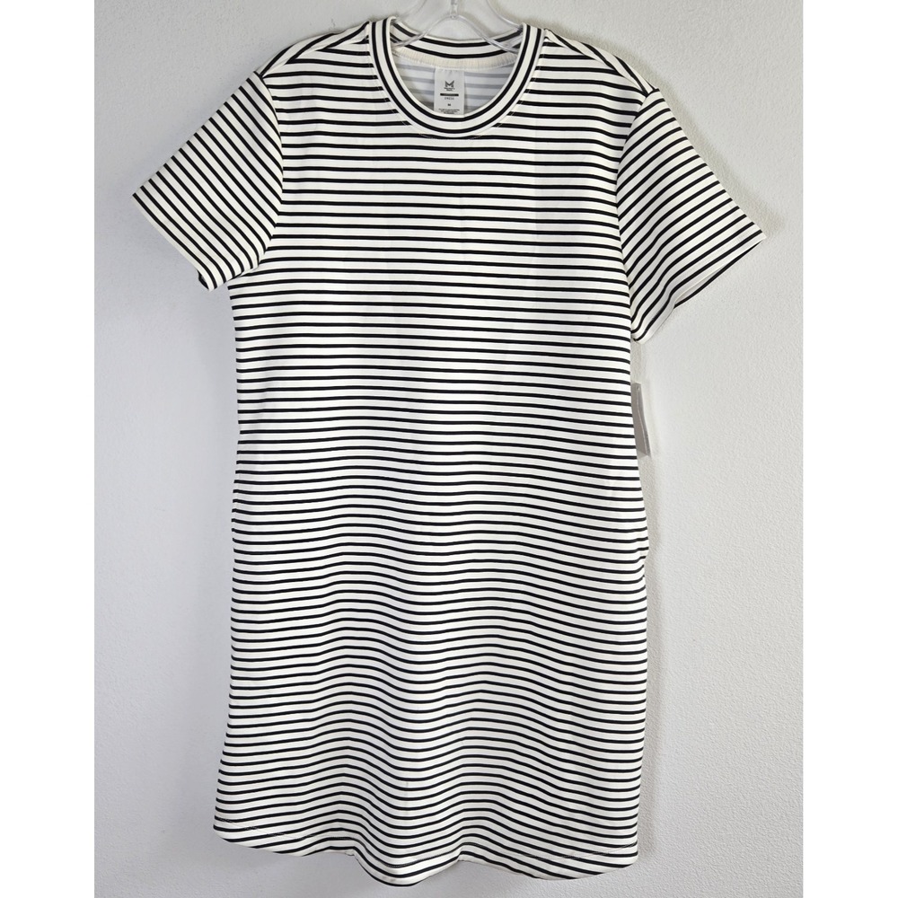 Member's Mark Women's Soft Sand-Washed Short Sleeve Dress Striped Pockets‎